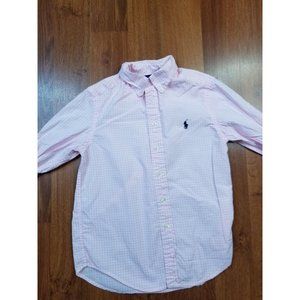 Ralph Lauren Polo Shirt Youth S/P Pink  Cotton Preppy Kids Boys